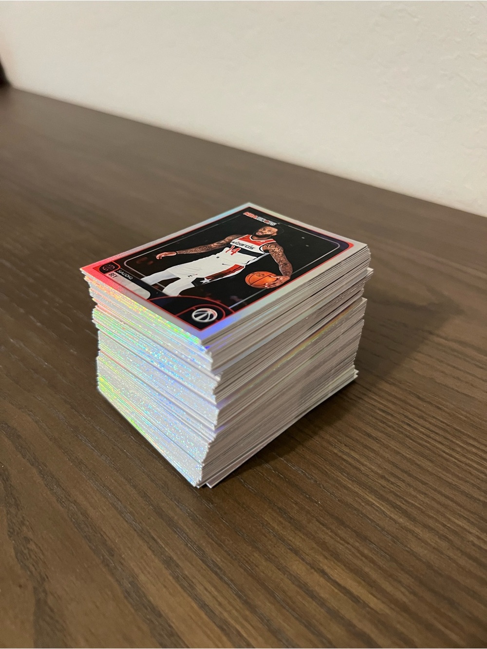 Basketball Trading Card Stack - Holographic Edges Topps Base cards